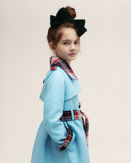 Faux leather trench coat