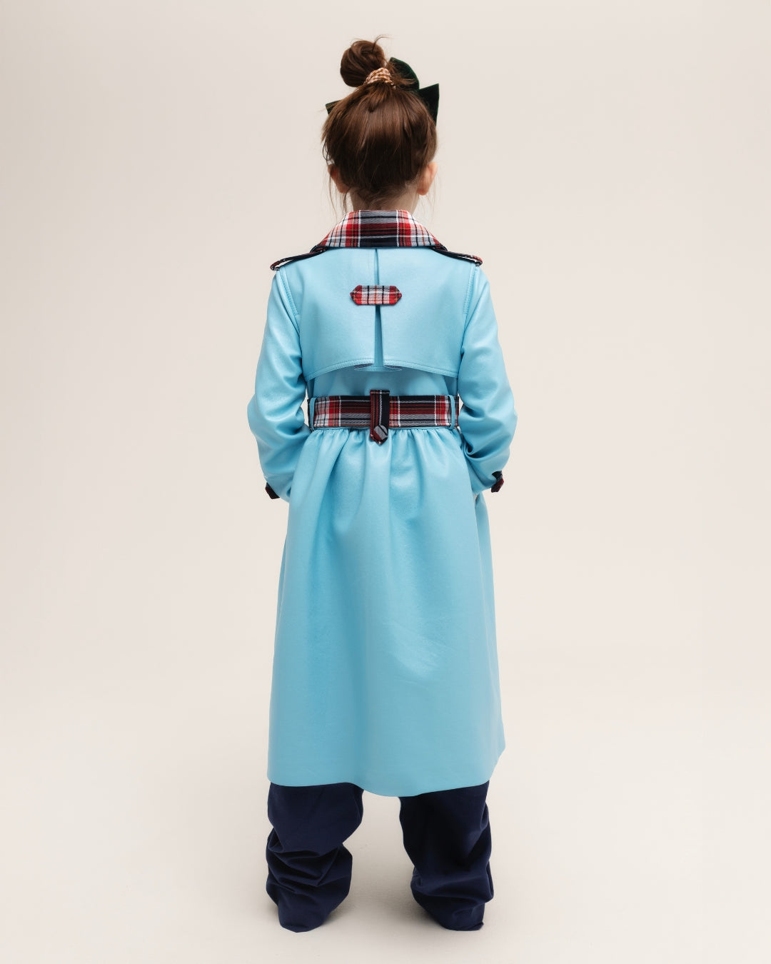 Faux leather trench coat