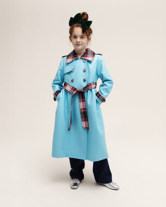 Faux leather trench coat